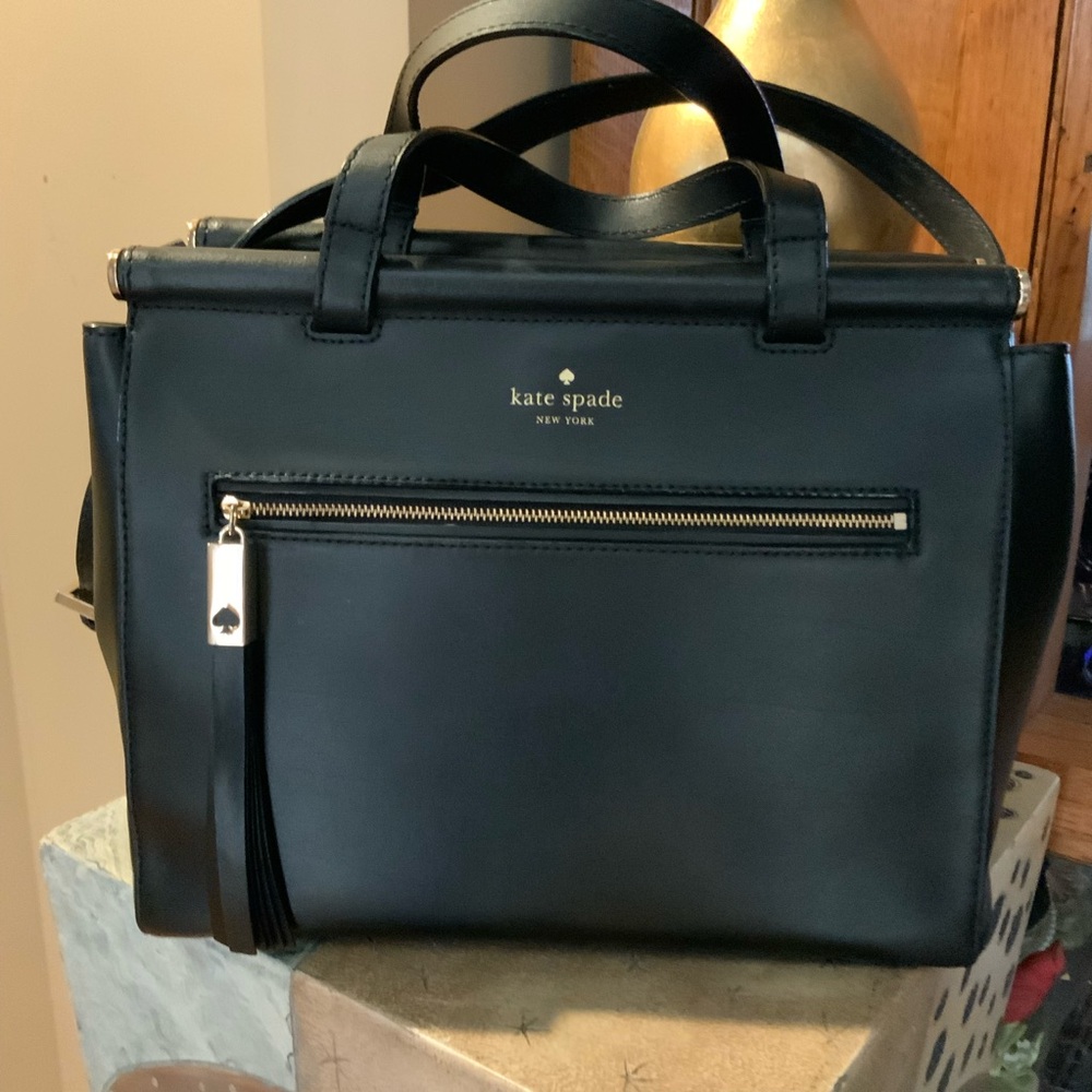 Kate Spade New York Bag Shoulder Strap Black Leather Purse Handbag G20 - Picture 3 of 10